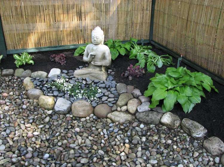 projeto de canto de jardim zen jardim jardim estatueta plantas