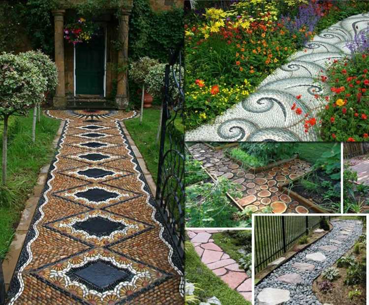Inspirações de design de jardim caminho de jardim criando ideias de mosaico