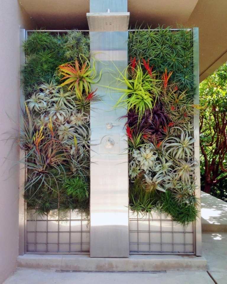 Ideias de jardim - lugar favorito - chuveiro de jardim - parede plantada