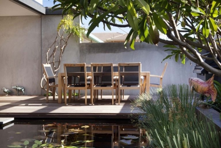 Ideias de jardim - lugares favoritos - sala de jantar - móveis de teca