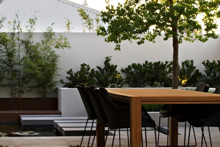 Ideias de jardim - lugares favoritos - grupo de assentos de madeira - moderno