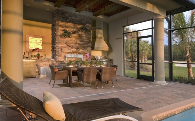 Ideias de jardim para lugares favoritos terraço-mobília-mediterrâneo-área de jantar