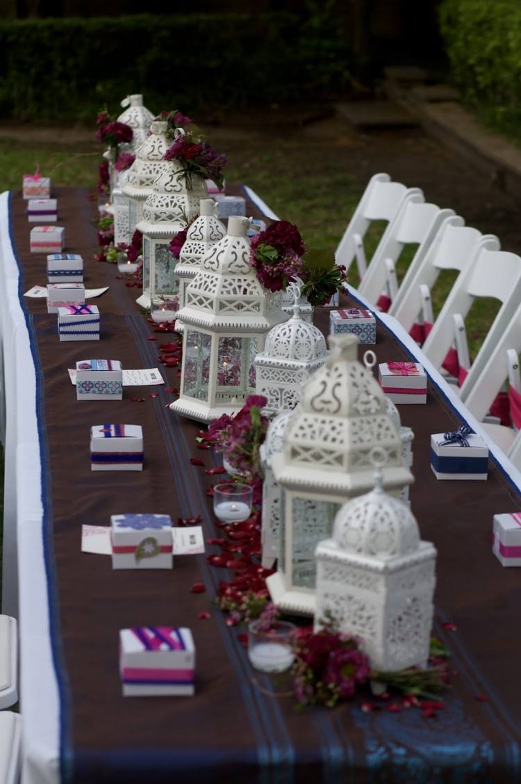 Lanternas de jardim com velas -evening-party-wedding-decoration-white-metal-spring-summer