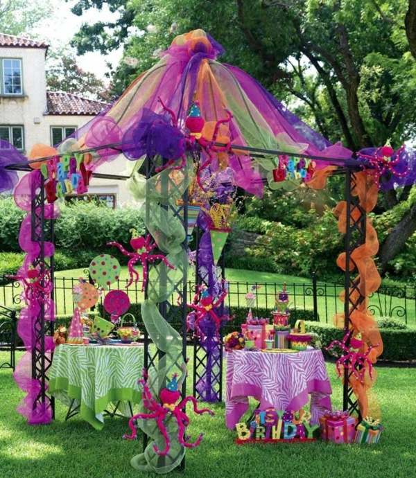 Idéias de decoração de aniversário infantil guirlanda colorida