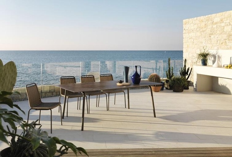 Móveis de terraço - sala de jantar - mesa de jantar - cadeiras de alumínio