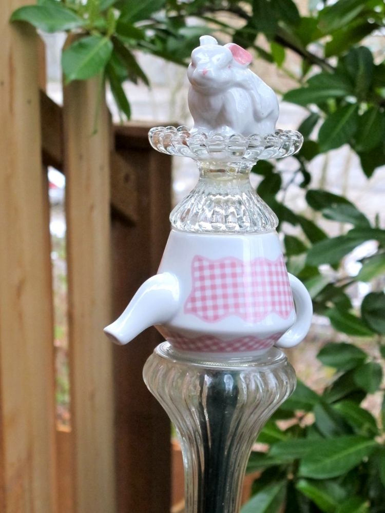 Tampão de jardim tinker ideias-cerâmica-vidro-louças-bule