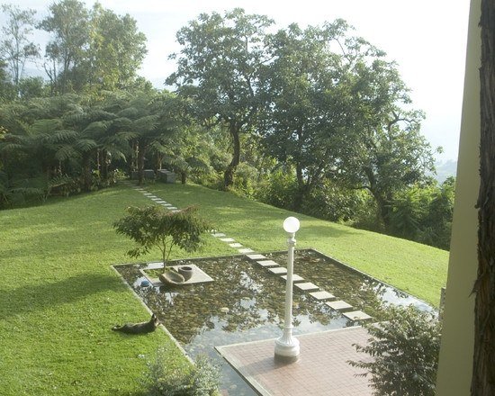 criar um lago, paisagismo, arquitetura, design, caminho reto de pedra