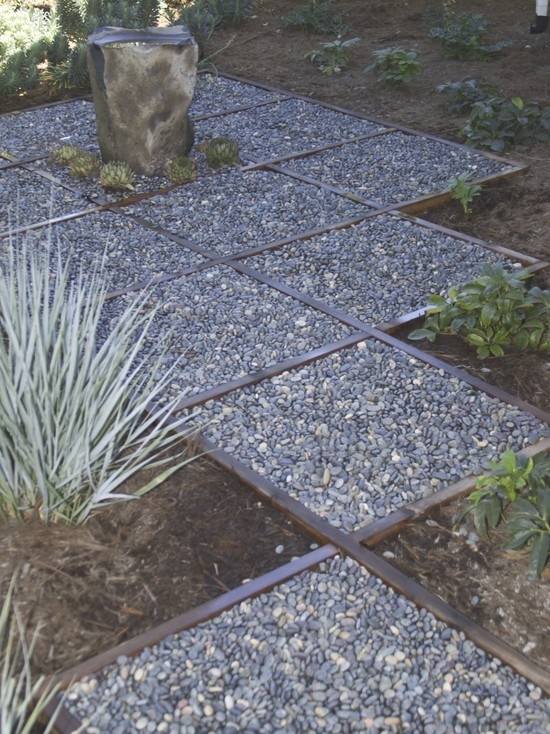 formatos geométricos de caminhos de cascalho ideias de design de jardins asiáticos
