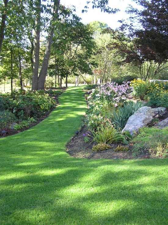 caminhos de design de jardim romântico de área de gramado de ideias