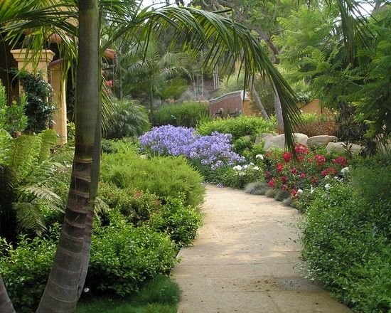 Caminho de jardim de arenito projeto paisagem estilo country
