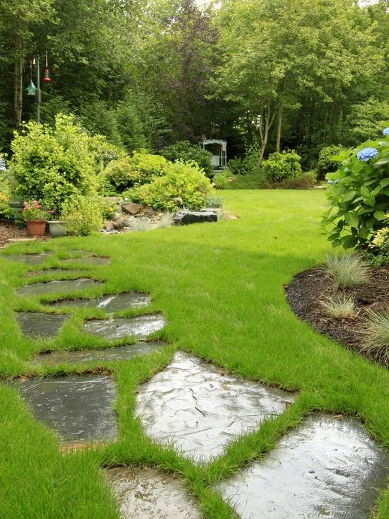 idéias de paisagem ao ar livre gramado jardim caminho romântico