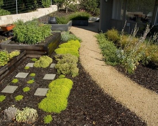 Ideias para criar caminhos de jardim criam um caminho sinuoso