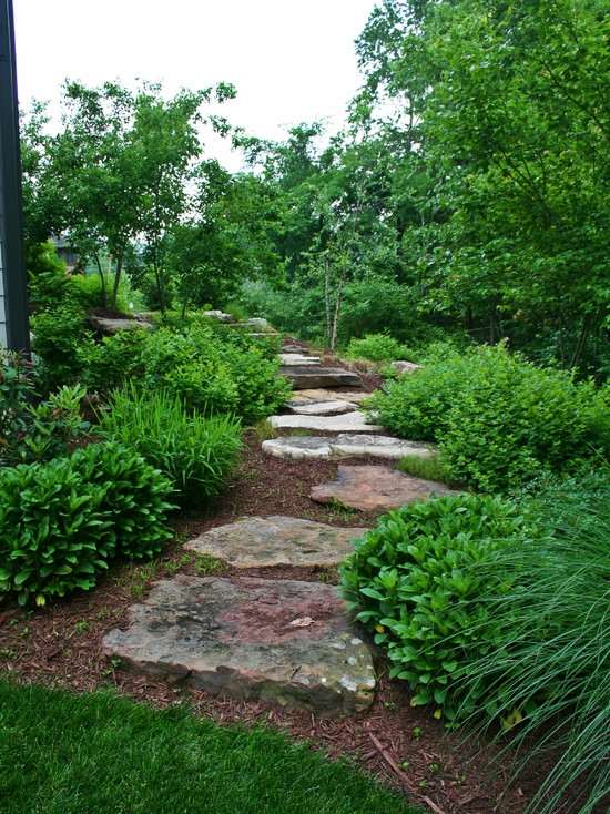 caminho de jardim romântico - design de pedra natural