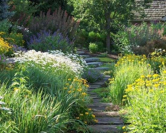 caminhos românticos - no caminho sinuoso de materiais de design de jardim