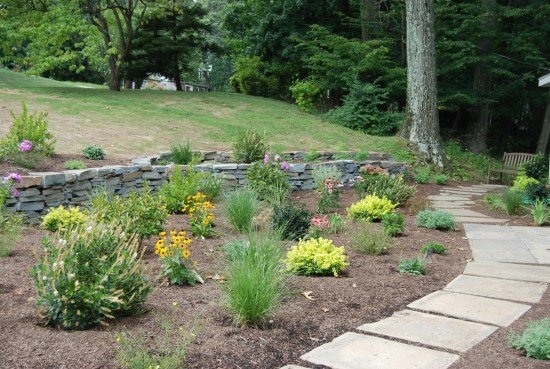 idéias de caminho de jardim de pedra retangular