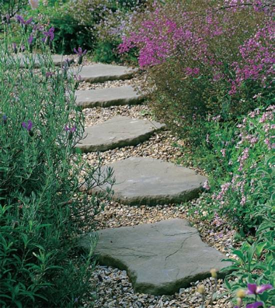 Ideias para caminho de jardim forma natural de pedra