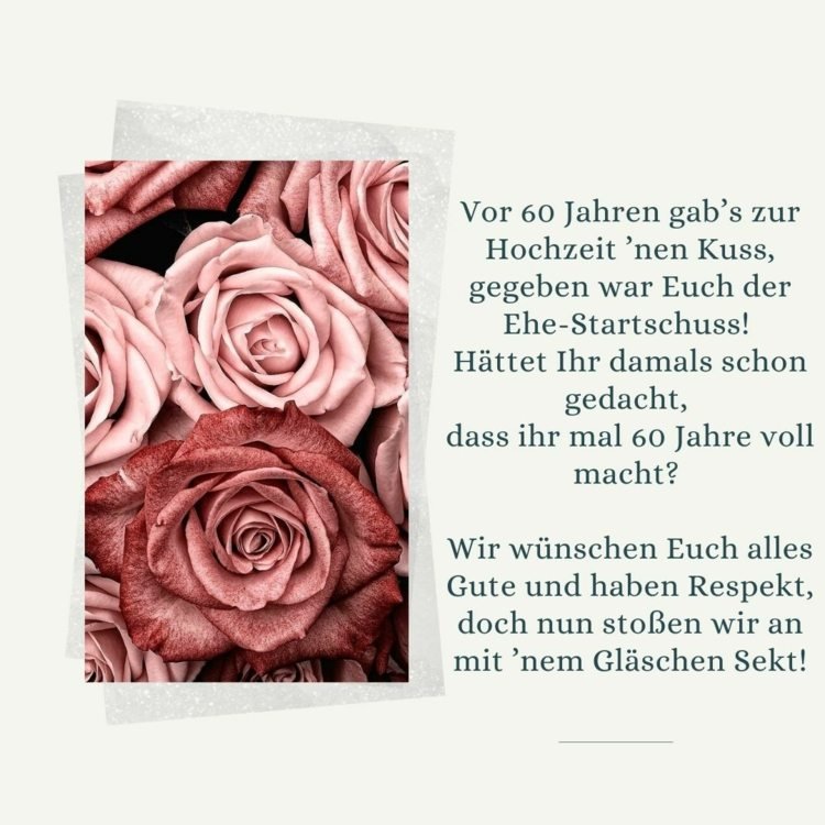 Provérbios para o casamento de diamante - brinde com uma taça de champanhe e um feliz 60º aniversário