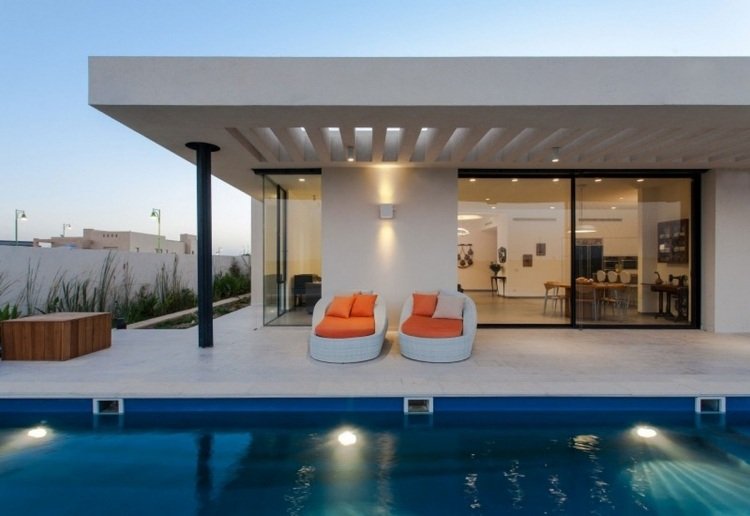 materiais-terraço telhado-retangular-construído-fixo-construção-piscina-estar-lounge