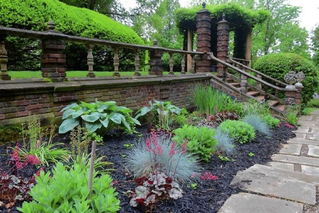 Projeto de jardim de pedras -Ideias asiáticas-Plantando pontas de festuca azul