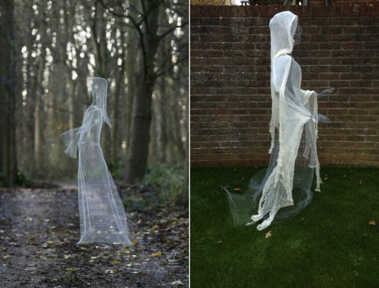 Cheesecloths podem ser usados ​​para vestir os fantasmas de arame