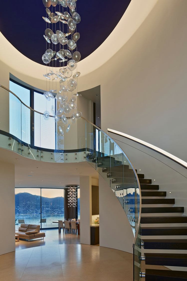 ideias parapeito design casa vidro iluminação embutida sala de estar