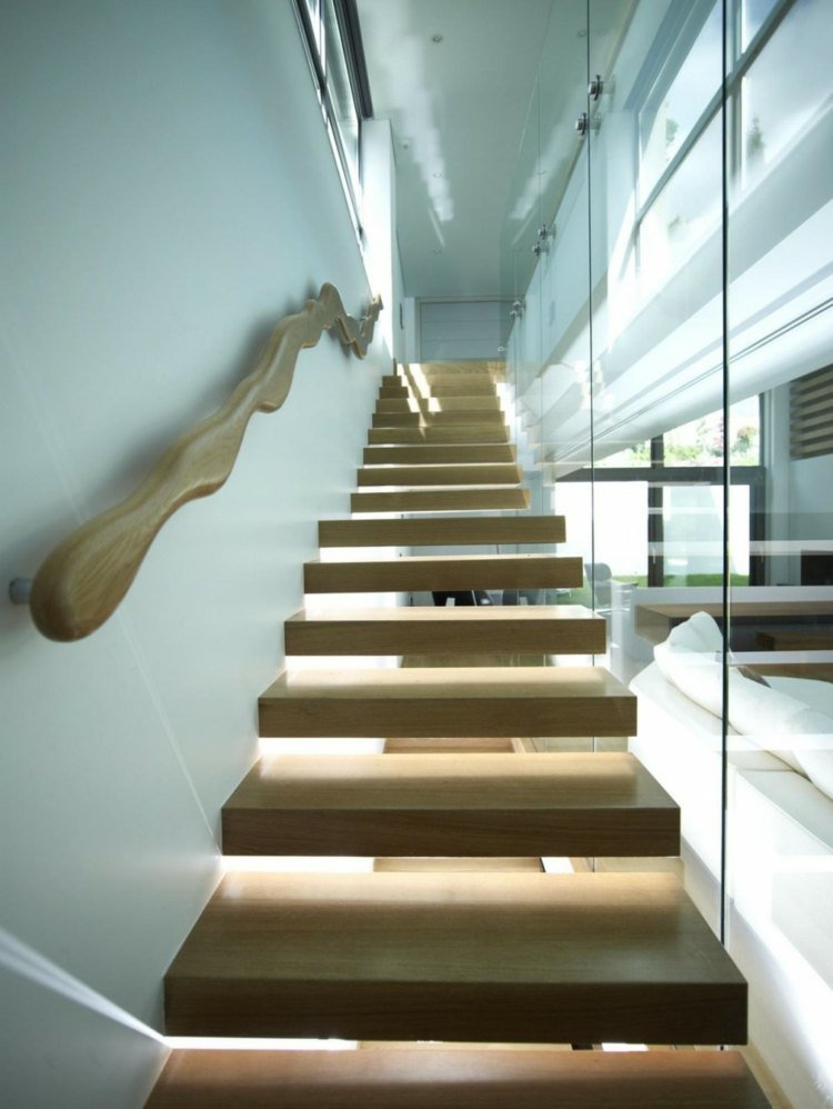 ideias parapeito design ondas de madeira níveis luz inspiração