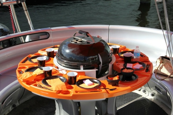 Suporte para copos de comida para churrasco de barco para planejamento de viagem de verão