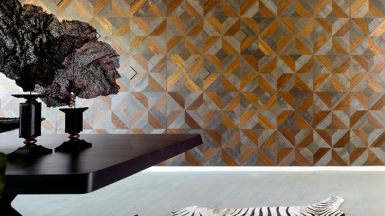 azulejos de parede geométricos colocando design de parede de design extraordinário formas padrões de parede revestidos de hakwood