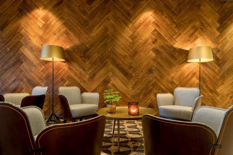 colocação de azulejos de parede geométricos design extraordinário design de parede formas padrão revestimento de parede padronizado hotel de madeira dinâmica