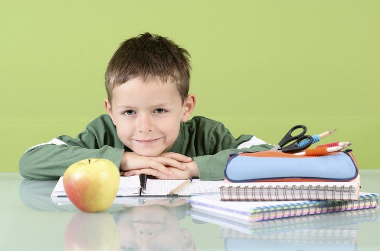 Presentes para matrículas escolares - crianças - cadernos - estojos - coisas escolares - maçã