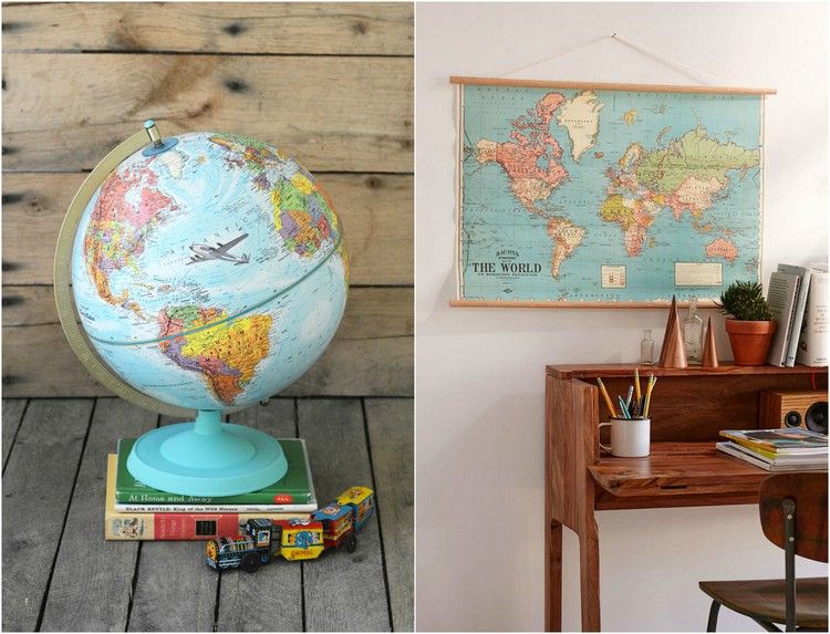 presentes-escola-quarto das crianças-globo-mapa-mundo-parede-volta para a escola