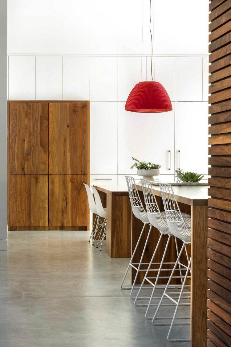 Área de estar-piso-piso-concreto-mesa-moderno-mobiliário-designer