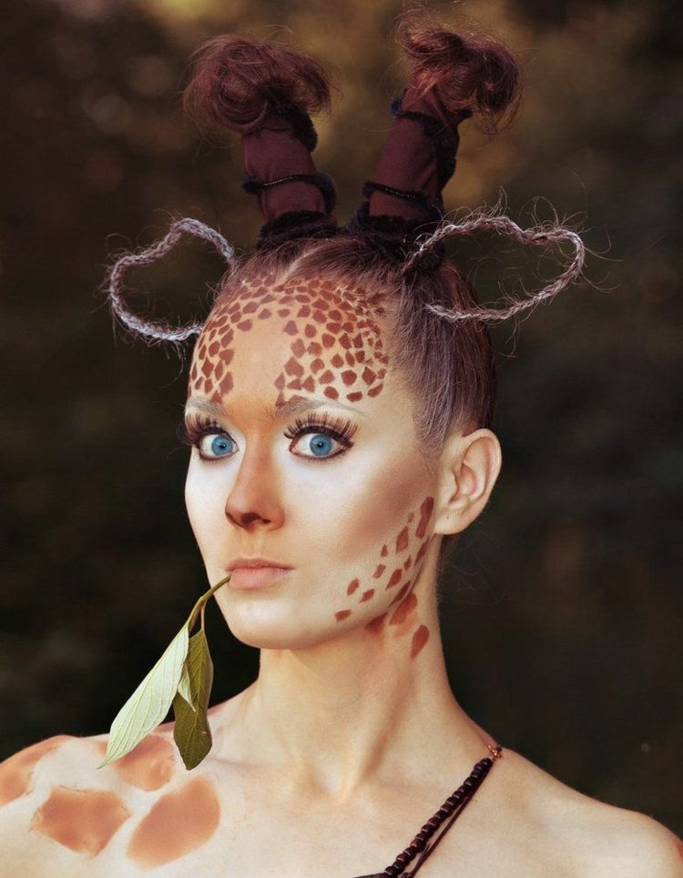 fantasia mulher animal girafa carnaval maquiagem