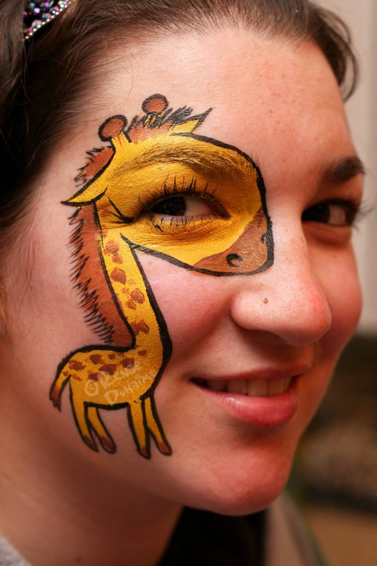pintura de rosto de girafa