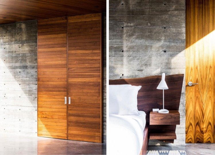 casa de vidro-natureza-floresta-concreto-madeira-interior-quarto