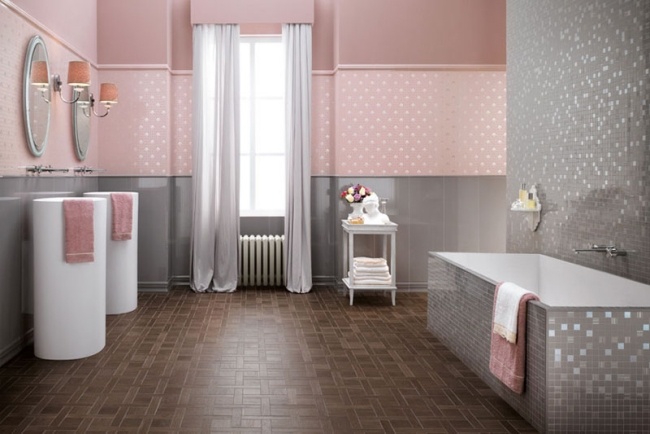 banheiro design azulejos atlas concorde feminino itália rosa cinza