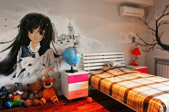 graffiti como arte de decoração de parede de manga infantil de rua