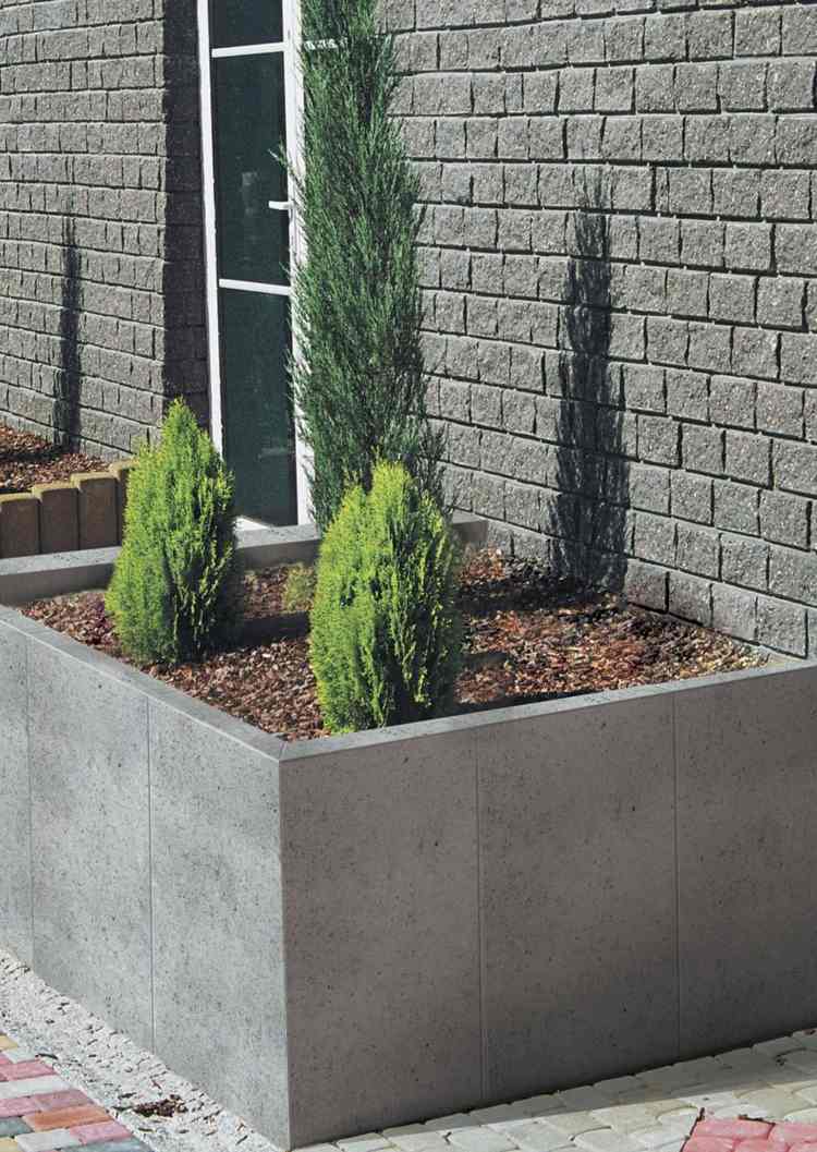 granito-paliçada-polido-árvores de design de jardim verde vivo