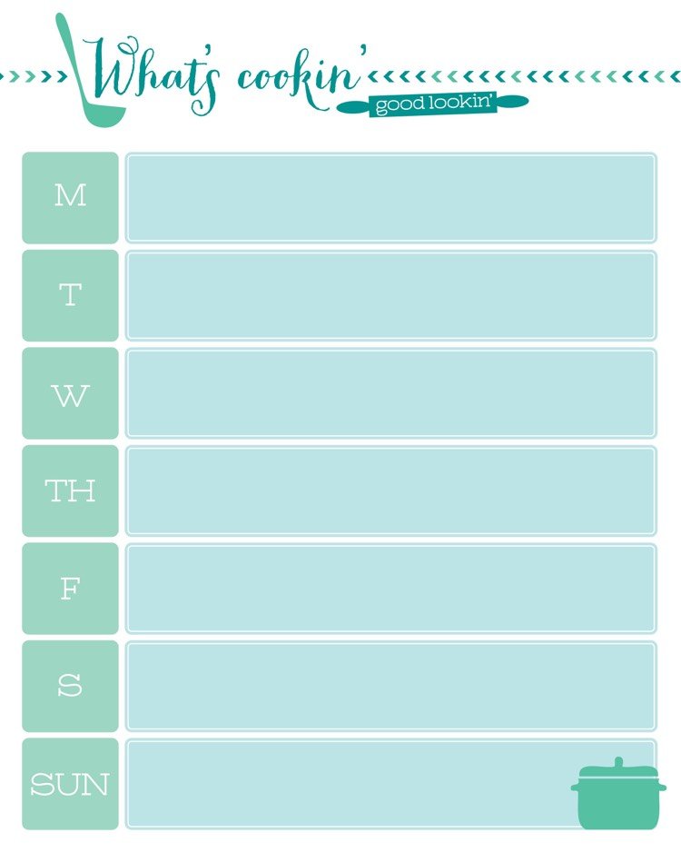 filofax-inserts-A5-cozinhar-nutrição-dias da semana-verde