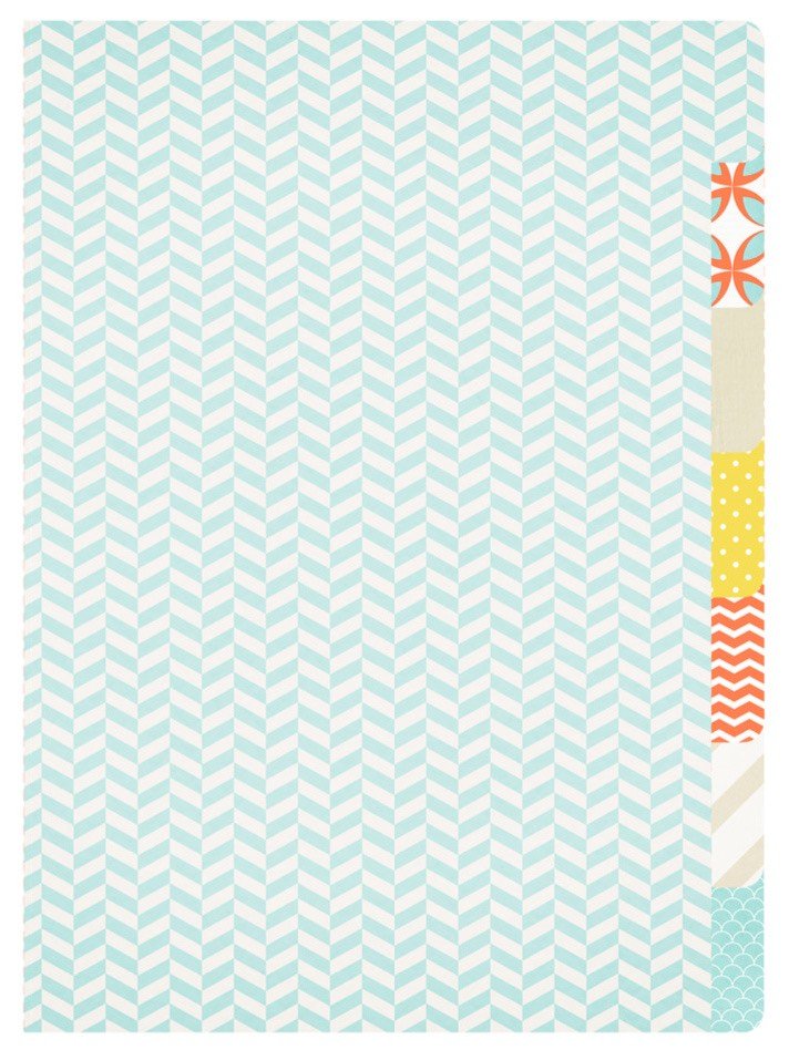 filofax-inserts-A5-Divider-summer-blue-herringbone-pattern