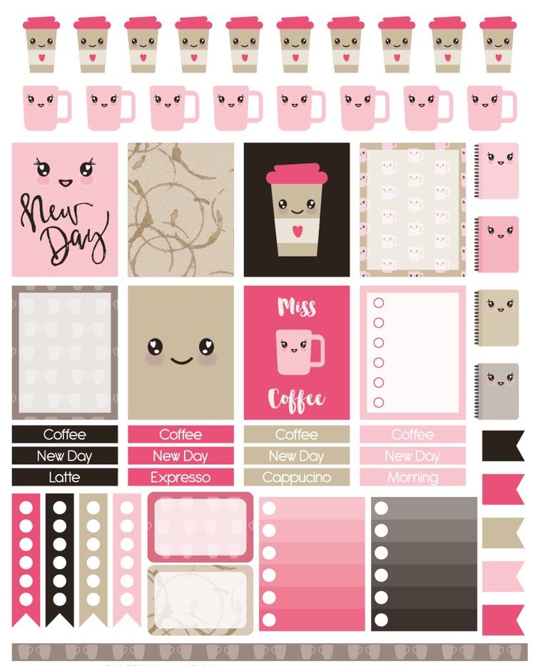 filofax-decorating-notes-notes-coffee-pink-brown-coffee-theme