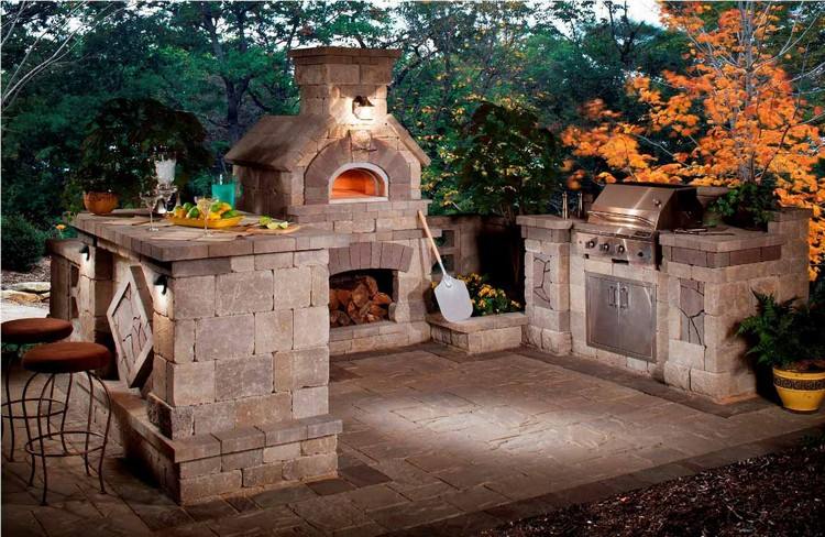 churrasqueira-pedra-forno-pizza-forno-barra de aço inoxidável