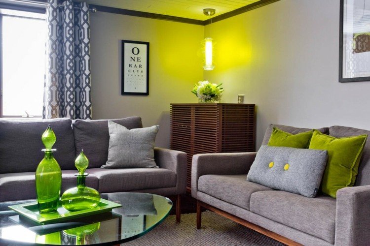 Iluminação verde para sala de estar, almofadas, acessórios para casa, ideias de decoração