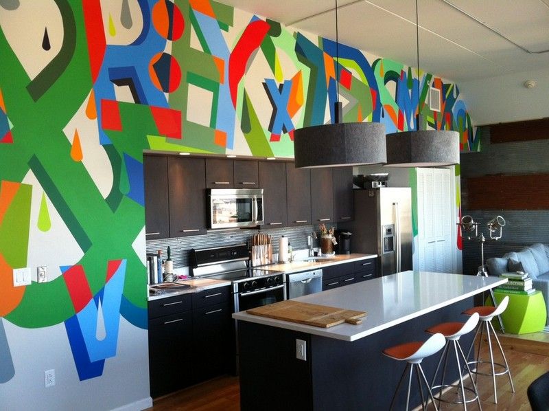 green-wall-paint-graffiti-kitchen-ideas-decoration