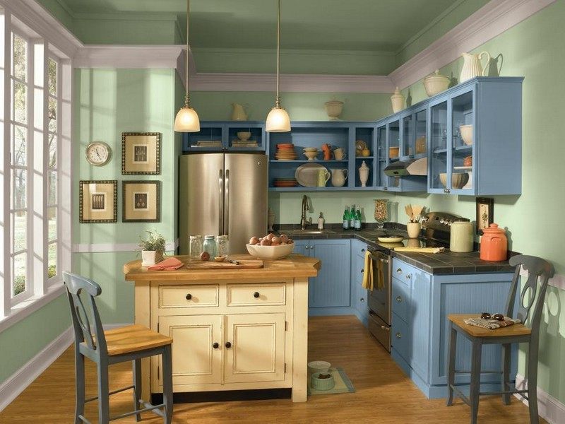 green-wall-paint-kitchen-country-style ideas