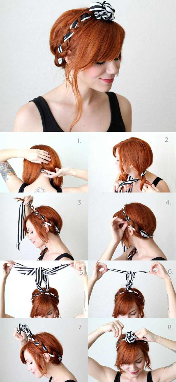Instruções de penteados de toalhas de cabelo penteados simples trançados