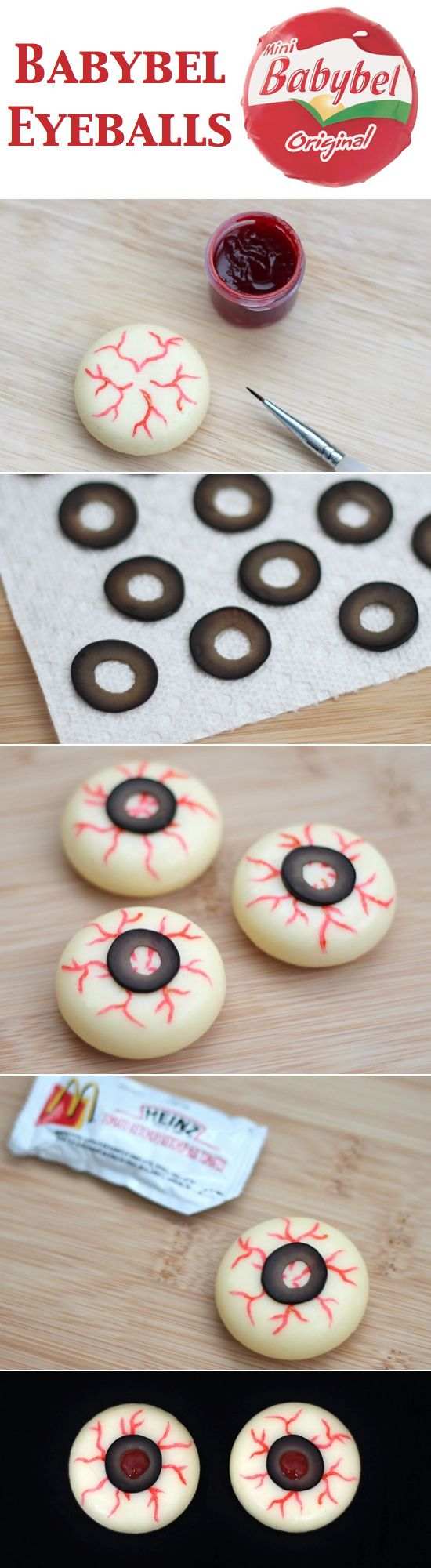 halloween-food-ideas-babybell-cheese-eyeball-instruções