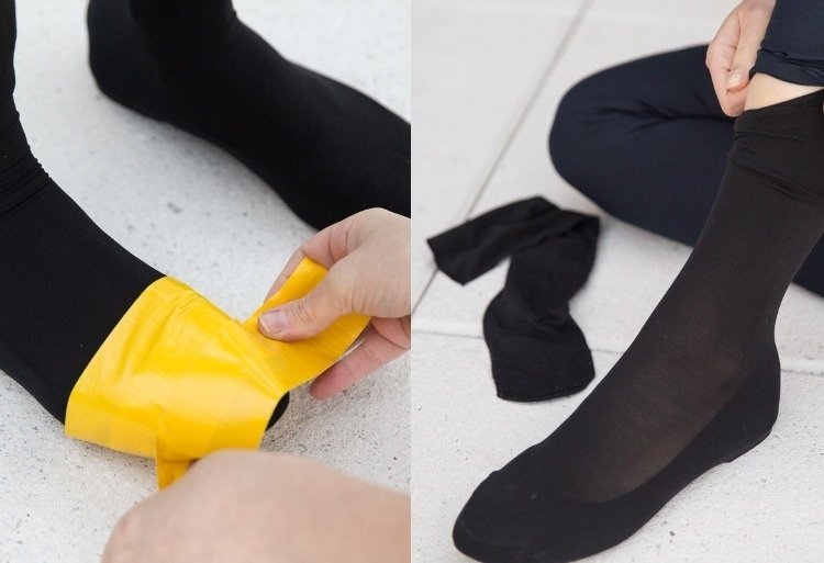 halloween-disguise-men-make-yourself-superhero-hero-shoes-meias-tape-tape-yellow-black