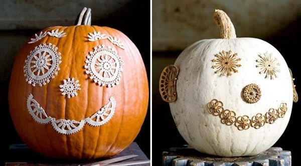 Abóboras decorativas de Halloween com ponta de agulha arte folclórica tradicional