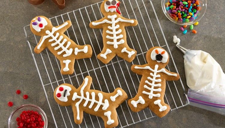 esqueletos de biscoitos de salgadinhos de receitas de halloween